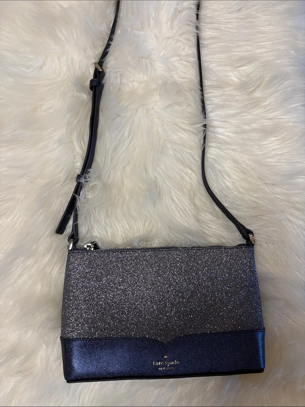 kate spade New York Lola Glitter Navy Dusk Crossbody Bag